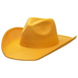 Mustard Classic Blank Solid Felt Yeehaw Cowboy Hat